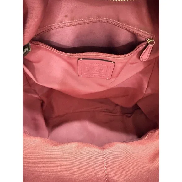 Coach Backpack New York F29004 Pink Charlie Pebble Leather Bag - Picture 11 of 16